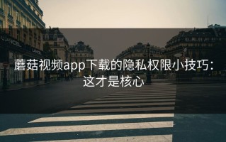 蘑菇视频app下载的隐私权限小技巧：这才是核心