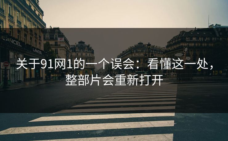 关于91网1的一个误会：看懂这一处，整部片会重新打开