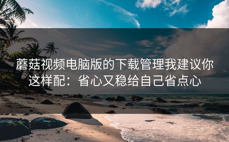 蘑菇视频电脑版的下载管理我建议你这样配：省心又稳给自己省点心-第1张图片-蘑菇视频下载 - 官方APP免费安装入口