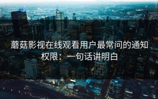 蘑菇影视在线观看用户最常问的通知权限：一句话讲明白