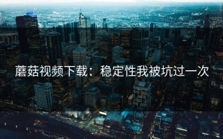 蘑菇视频下载：稳定性我被坑过一次