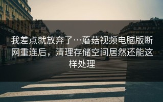 我差点就放弃了…蘑菇视频电脑版断网重连后，清理存储空间居然还能这样处理