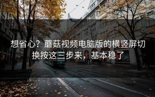 想省心？蘑菇视频电脑版的横竖屏切换按这三步来，基本稳了