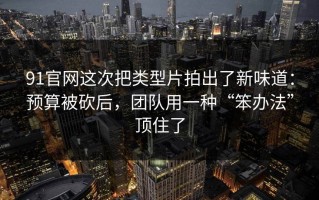 91官网这次把类型片拍出了新味道：预算被砍后，团队用一种“笨办法”顶住了