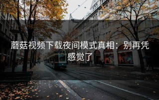 蘑菇视频下载夜间模式真相：别再凭感觉了
