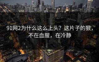 91网2为什么这么上头？这片子的狠，不在血腥，在冷静