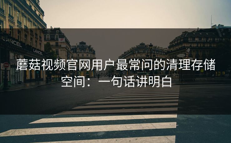 蘑菇视频官网用户最常问的清理存储空间：一句话讲明白