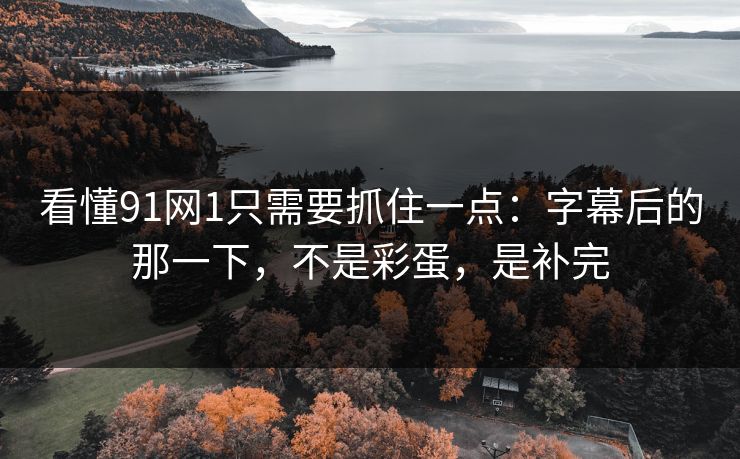 看懂91网1只需要抓住一点：字幕后的那一下，不是彩蛋，是补完-第1张图片-蘑菇视频下载 - 官方APP免费安装入口