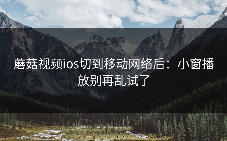 蘑菇视频ios切到移动网络后：小窗播放别再乱试了