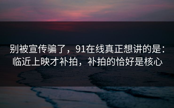 别被宣传骗了，91在线真正想讲的是：临近上映才补拍，补拍的恰好是核心