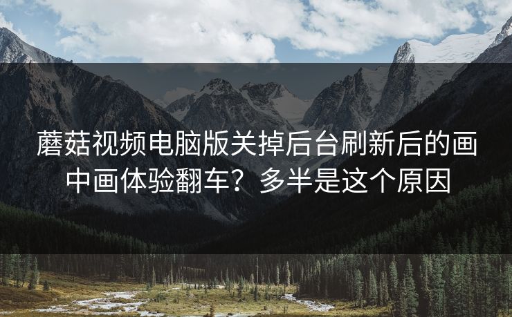 蘑菇视频电脑版关掉后台刷新后的画中画体验翻车？多半是这个原因-第1张图片-蘑菇视频下载 - 官方APP免费安装入口