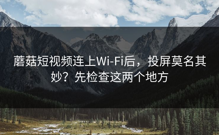 蘑菇短视频连上Wi‑Fi后,投屏莫名其妙?先检查这两个地方 蘑菇短视频连上Wi‑Fi后,投屏莫名其妙?先检查这两个地方