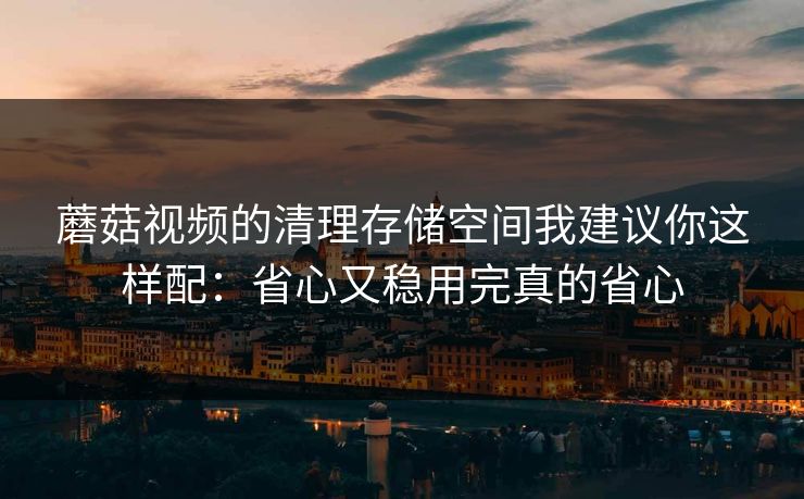 蘑菇视频的清理存储空间我建议你这样配:省心又稳用完真的省心 蘑菇视频的清理存储空间我建议你这样配:省心又稳用完真的省心